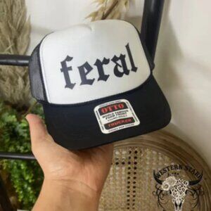 Feral Black and White Trucker Hat